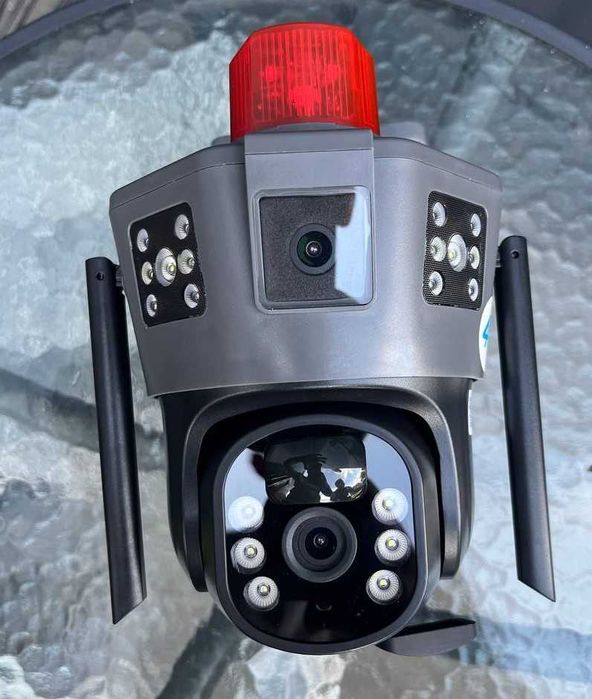 Тройной экран уличная IP 4G камера с солнечной панелью видеонаблюдение