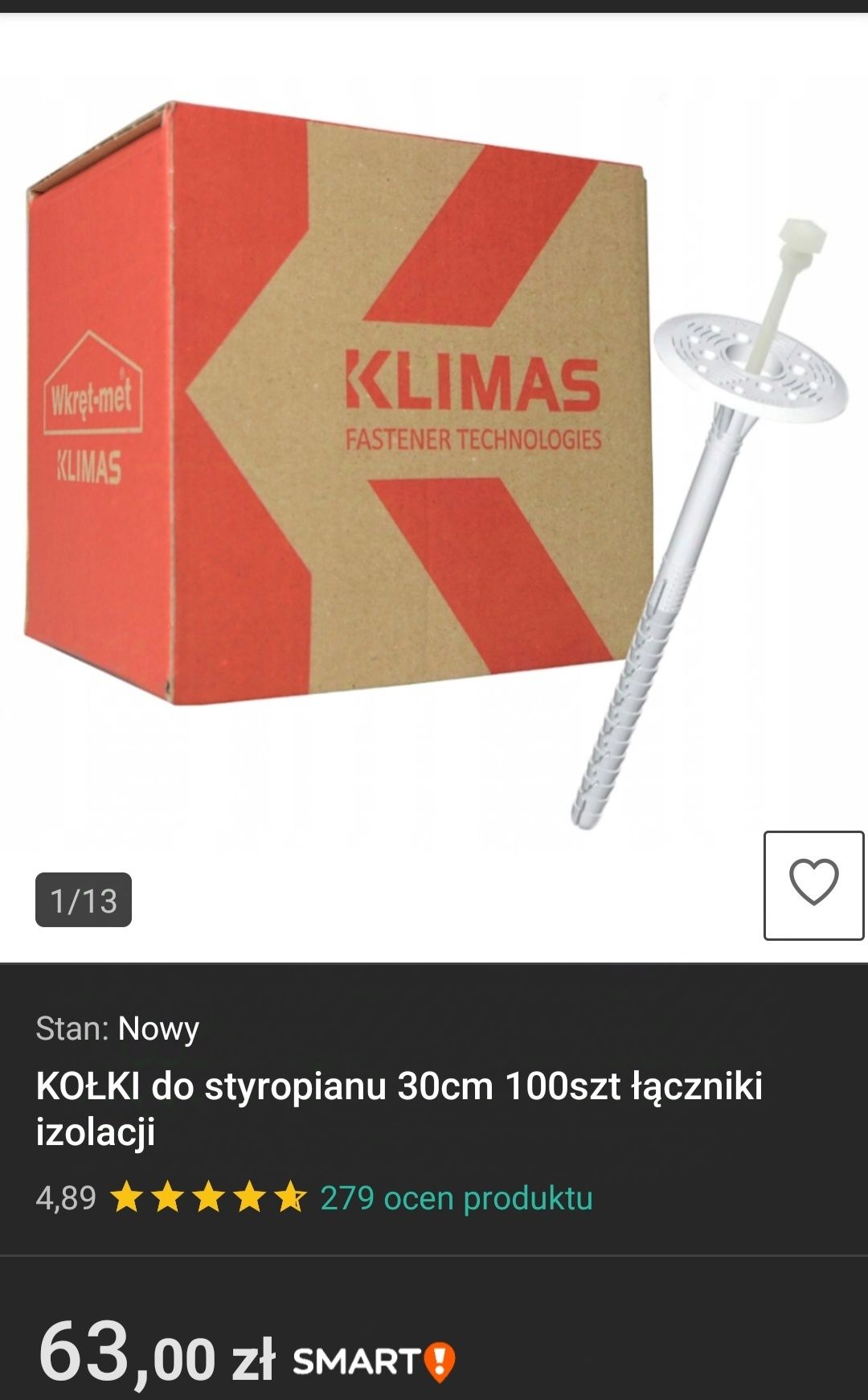 Kołki do styropianu 30 cm