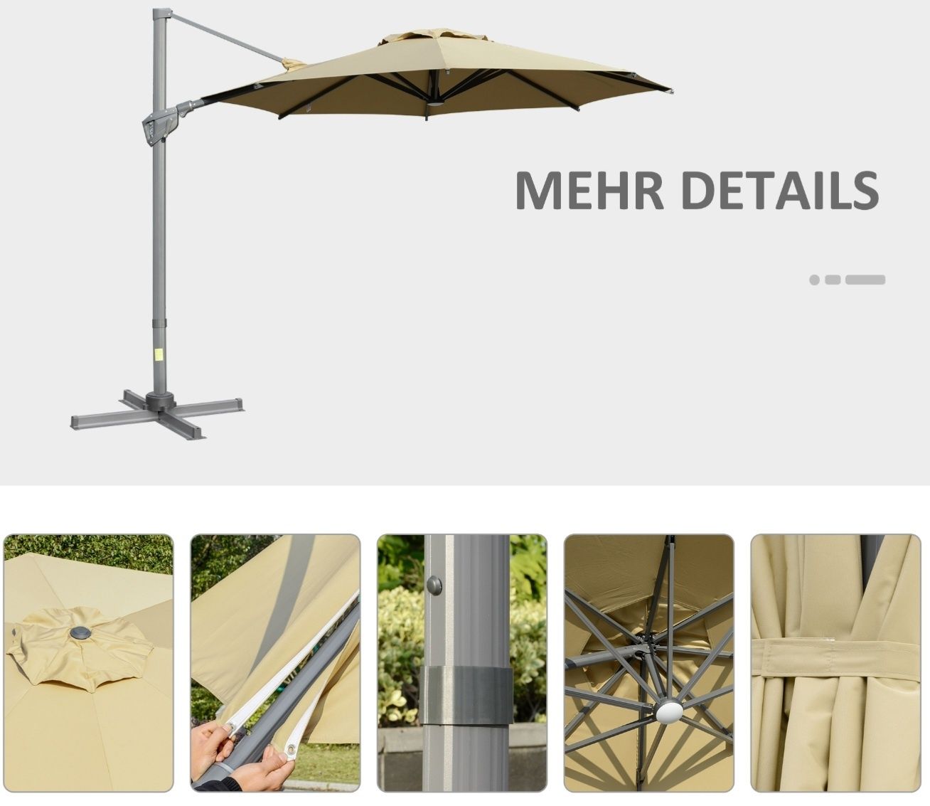 Duży parasol ogrodowy 3m