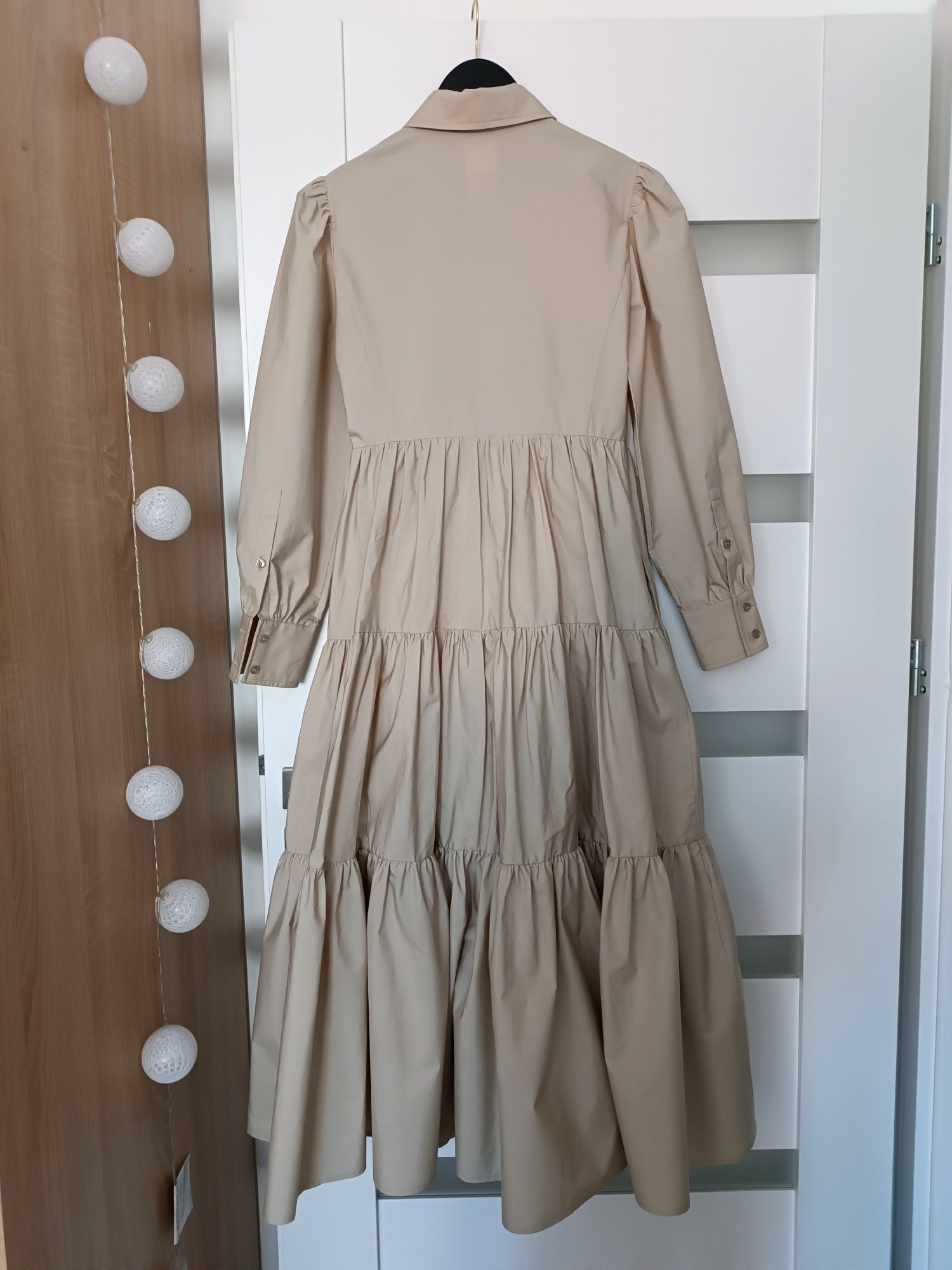Max Mara Bergen Dress Sukienka MIDI 34-36 XS-S beż/kremowy