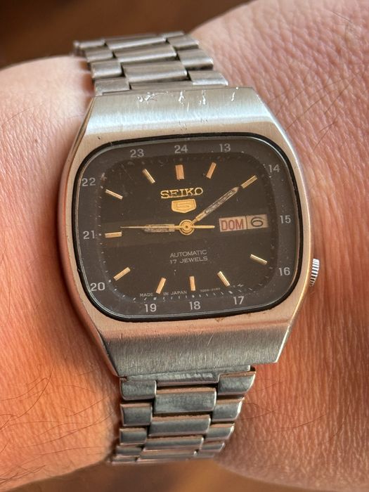 Seiko 5 Automatic telewizor, duży 38/41mm, zatrzymuje sie