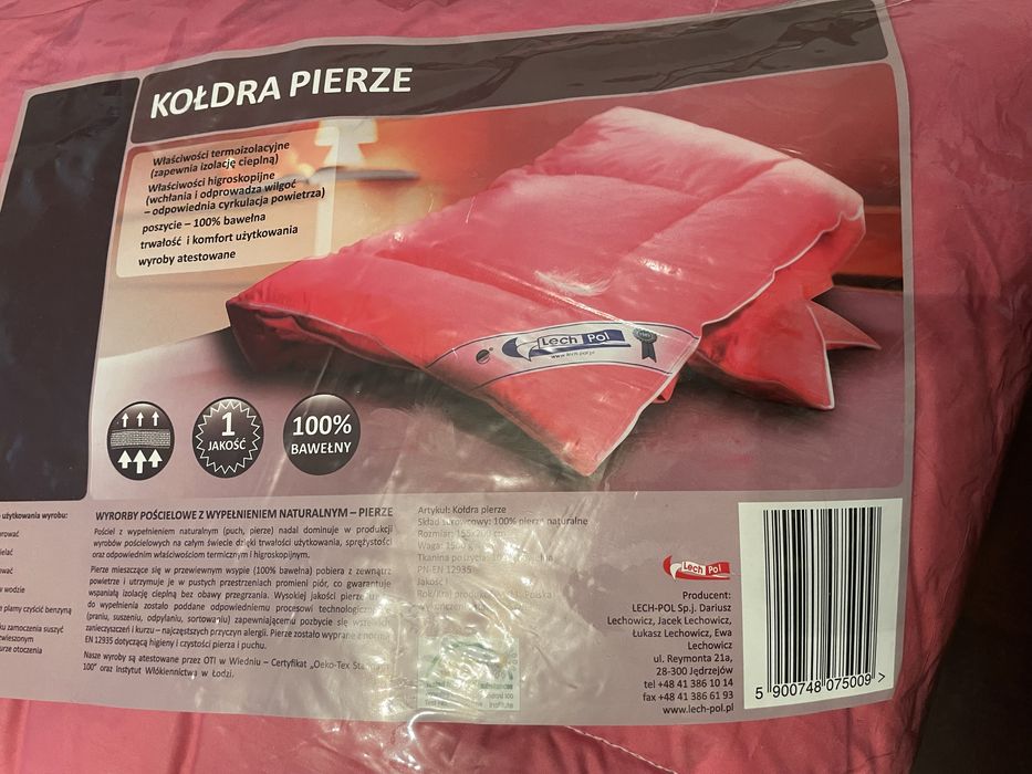 Kołdra - nowa - pierze naturalne 100%