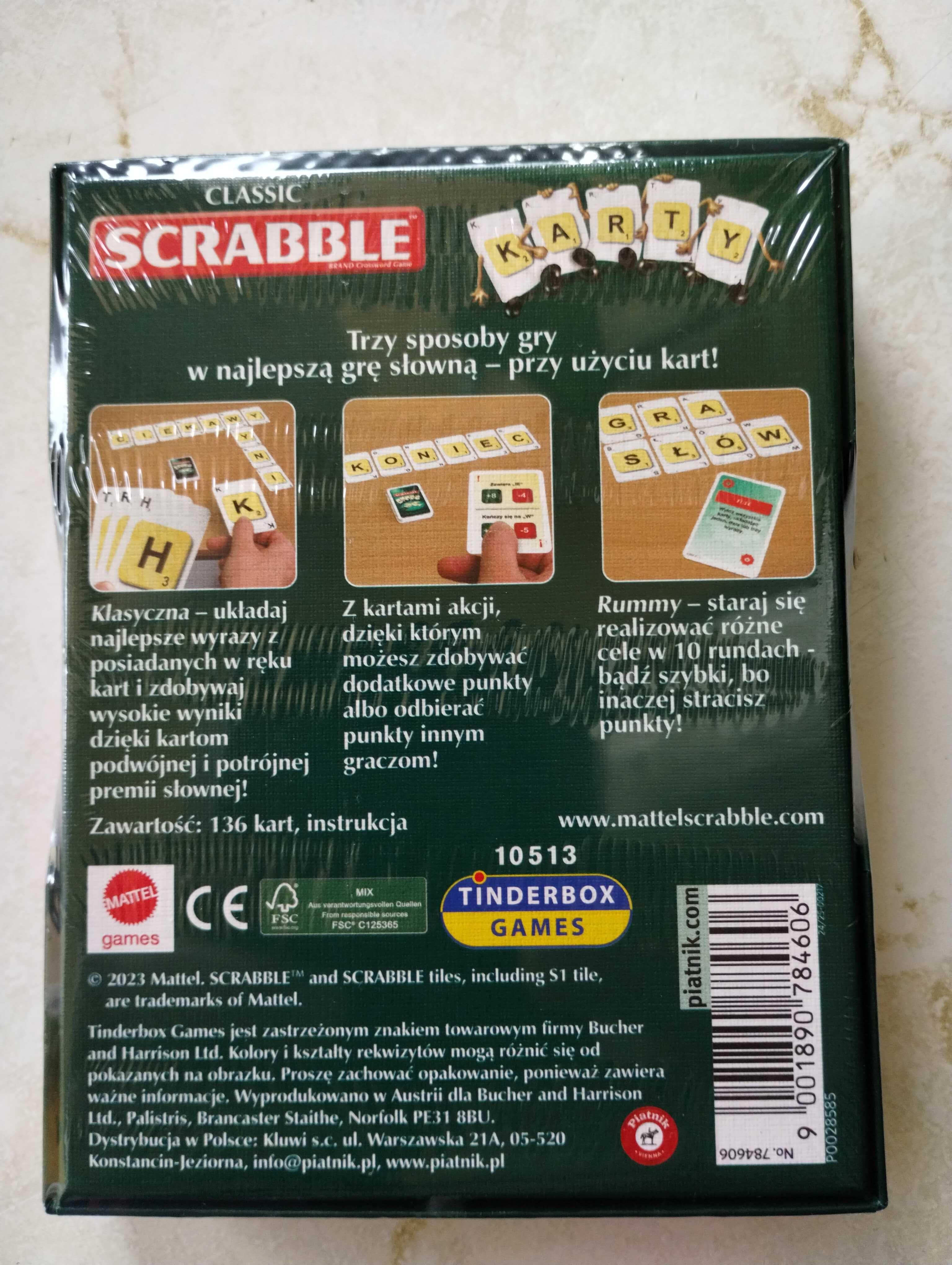 Gra karciana Scrabble Classic 2-4 graczy, 10+ Piatnik