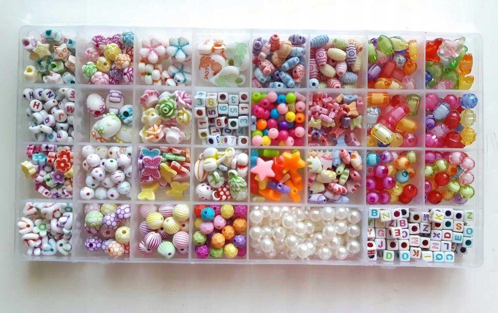 Koraliki Do Robienia Bransoletek Biżuterii Zestaw Koralików 900 el.