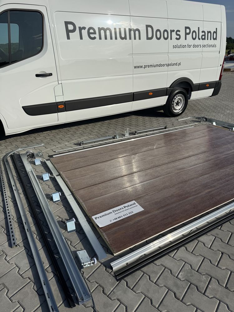 Zestaw kompletnej bramy BRAMA SEGMENTOWA orzech zloty dab   2,5x2,23