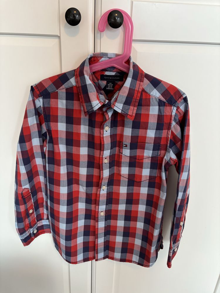 Koszula w kratę Tommy Hilfiger 104-110 oryginalna