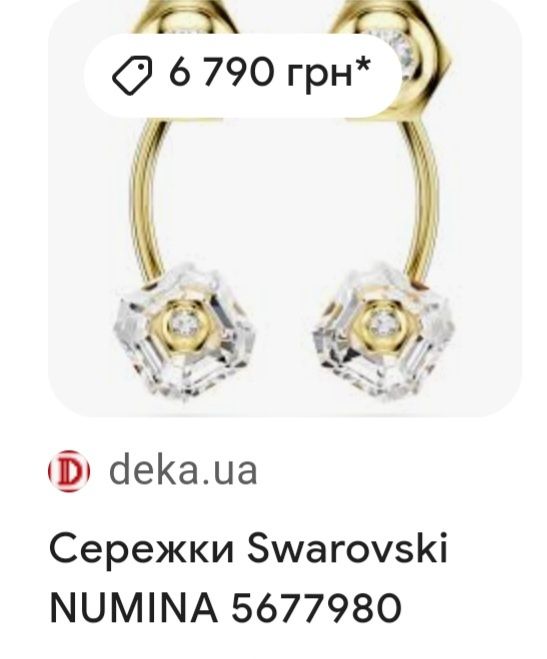 Сережки  Swarovski NUMINA