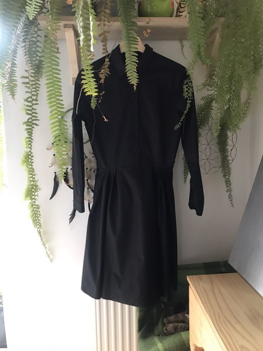 Simple sukienka koszulowa czarna 34/xs bawelna