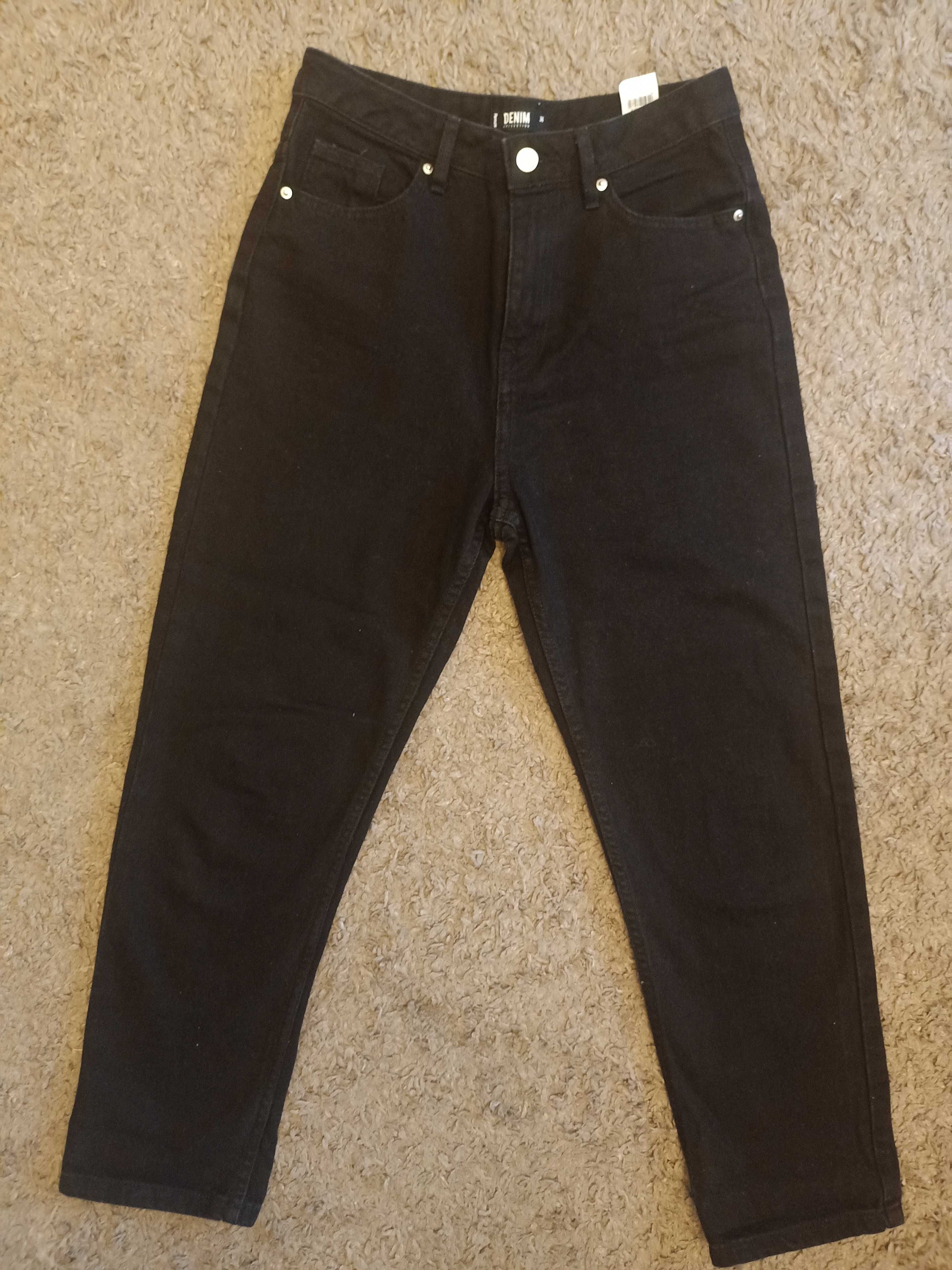 Spodnie jeans Sinsay Denim rozmiar 36 czarne