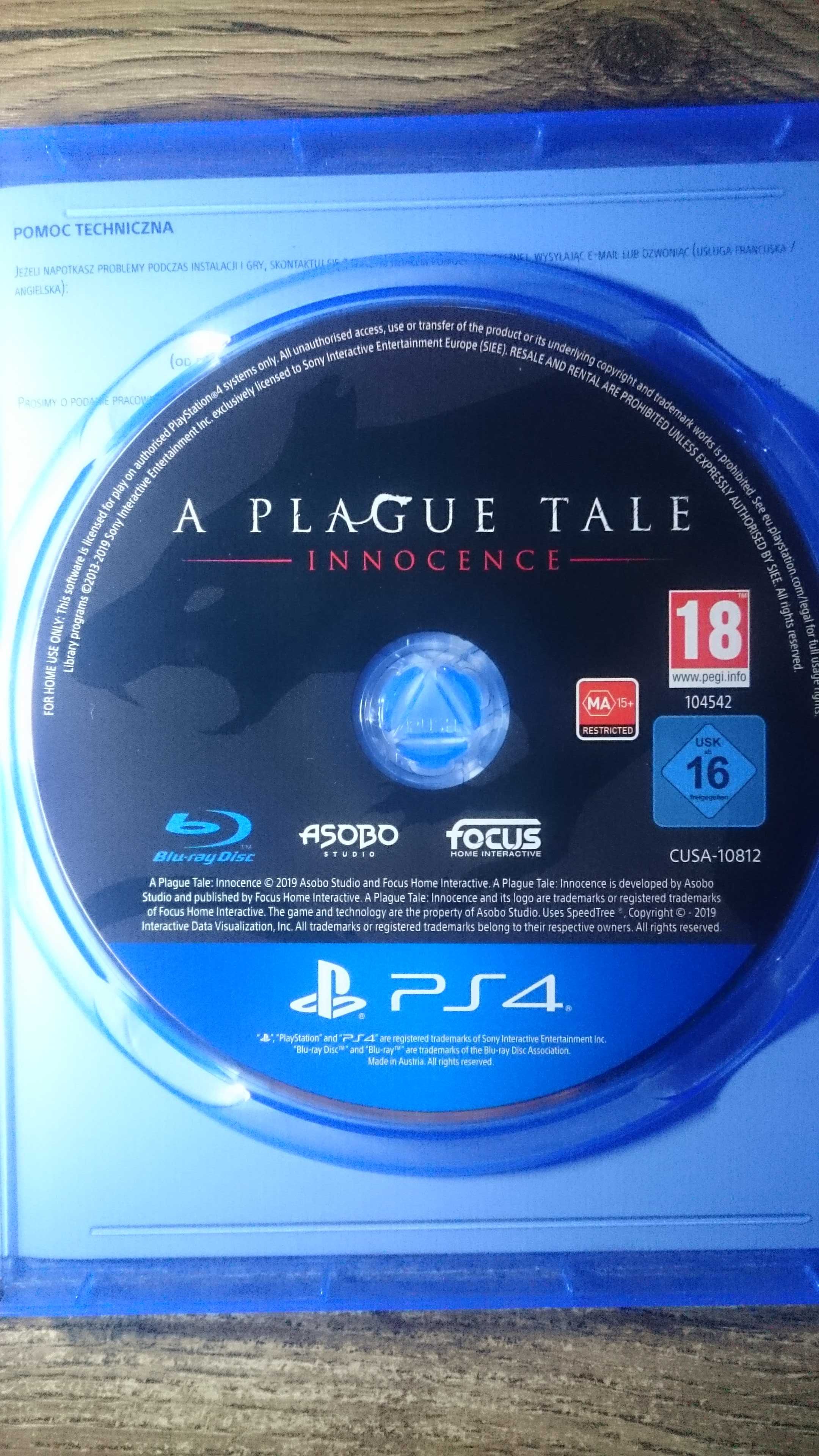 A Plague Tale Innocence PS4 polska wers IDEAŁ playstation 4 God of war