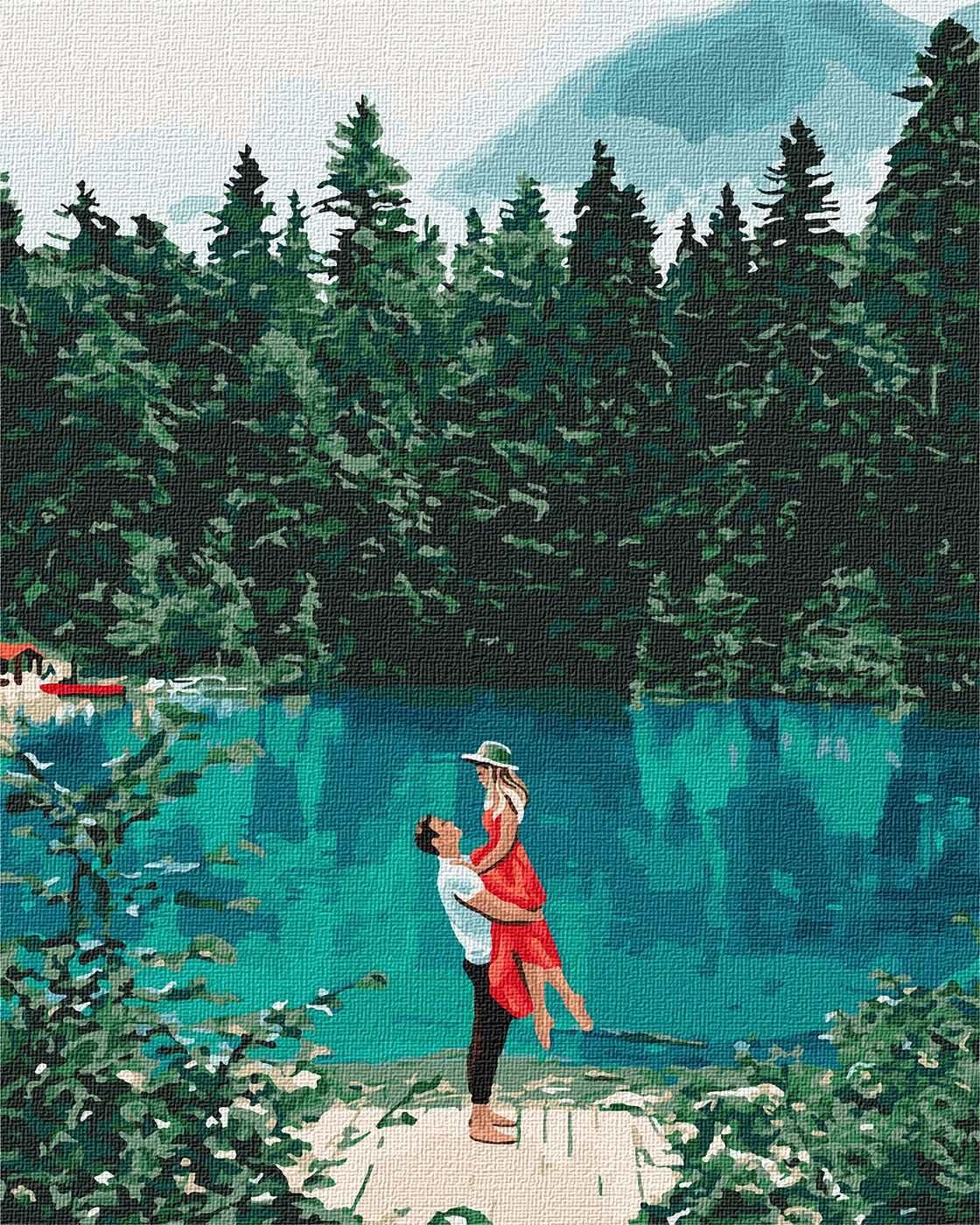 Картина по номерам "Свидание у озера"