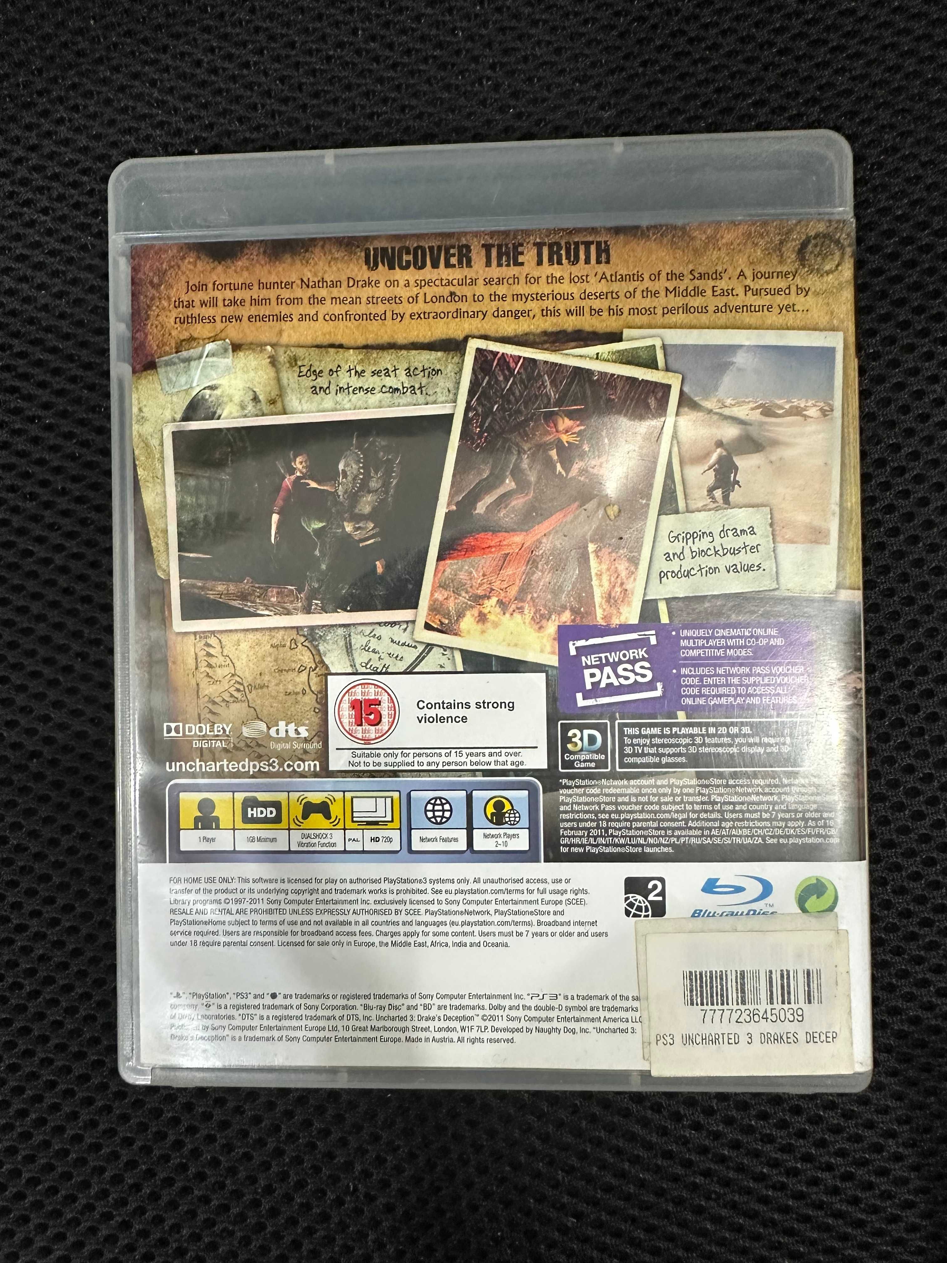 PlayStation 3 PS3 gra Uncharted 3 DRAKE'S DECEPTION oszustwo Drake'a