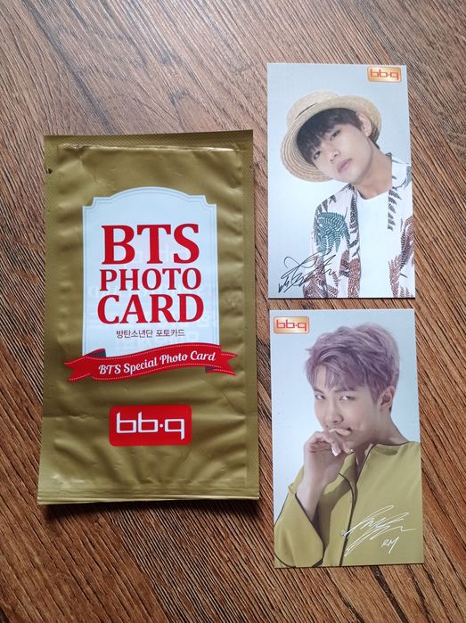 BTS photocard 2szt V i RM + folijka, BBQ, unikat 2016