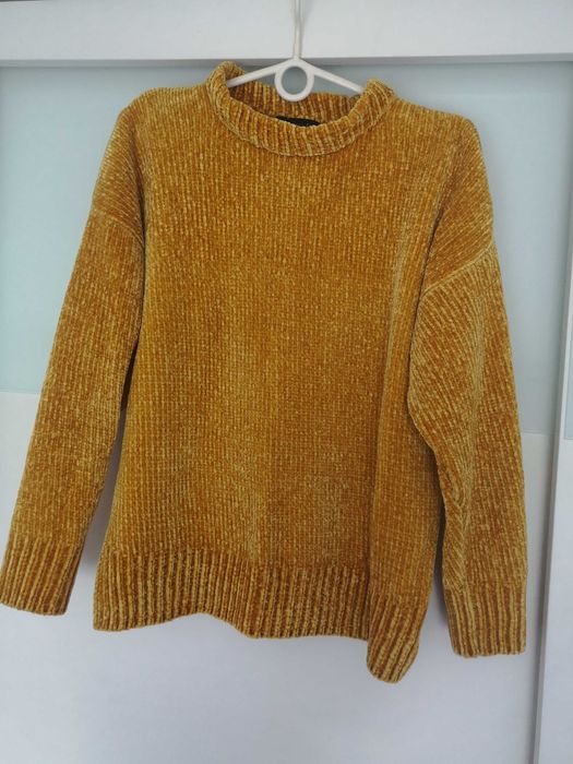Miodowy musztardowy swetr f&f