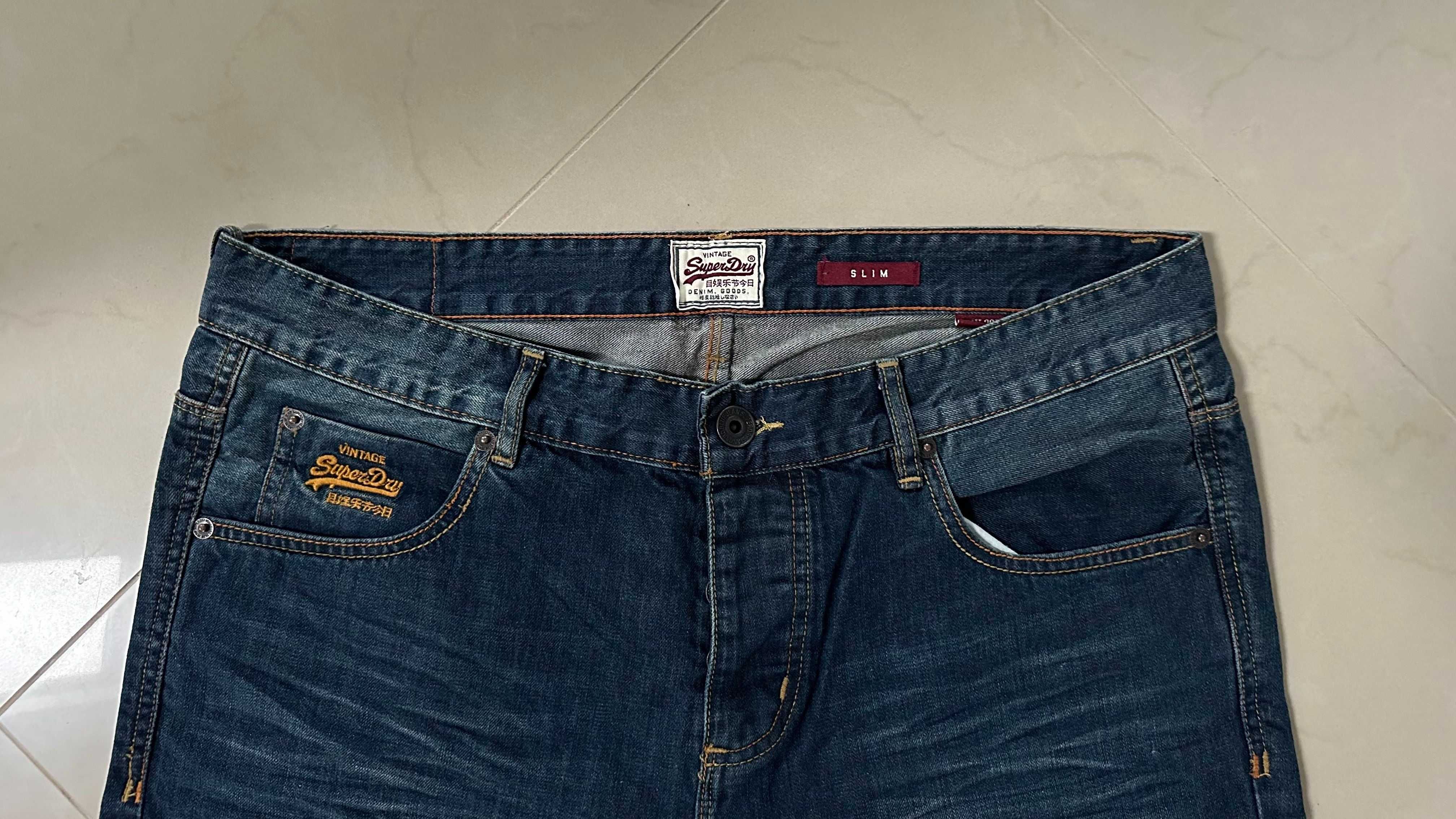 Superdry Slim 36/34 Spodnie Piękne