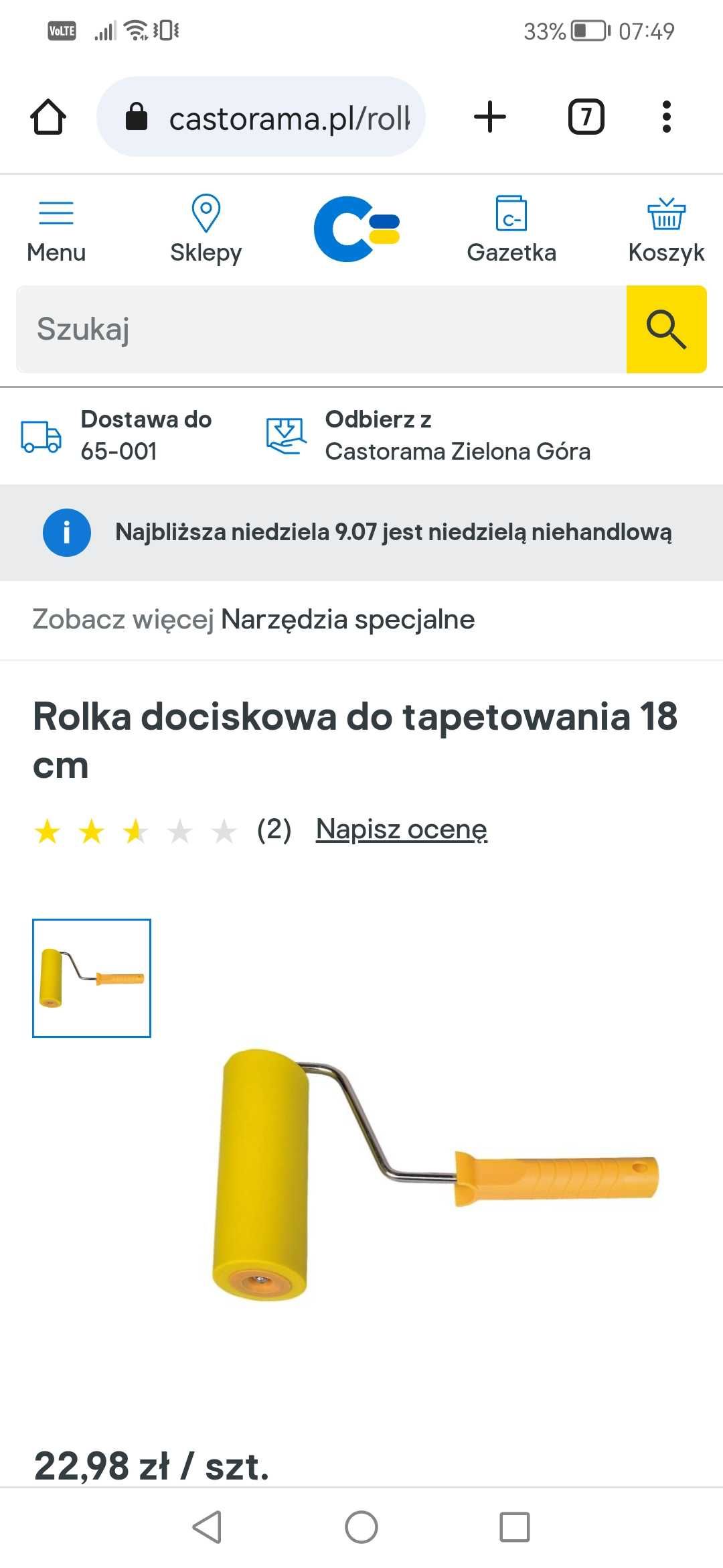 Rolka dociskowa do tapetowania firmy HARDY 18 cm