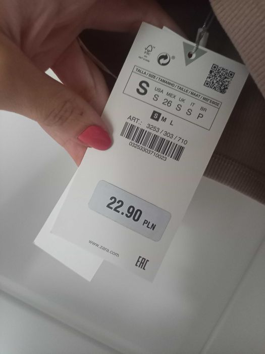 Nowy beżowy crop top S