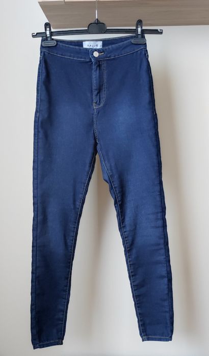 Spodnie dżinsy 38 M rurki wysoki stan New look granatowe