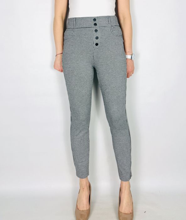 Spodnie w drobną pepitkę z guzikami M 38 ZARA