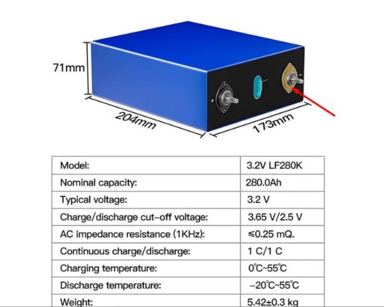 Акумуляторні ячейки EVE та Hithium LiFePo4 280Ah (3,2В), BMS JK