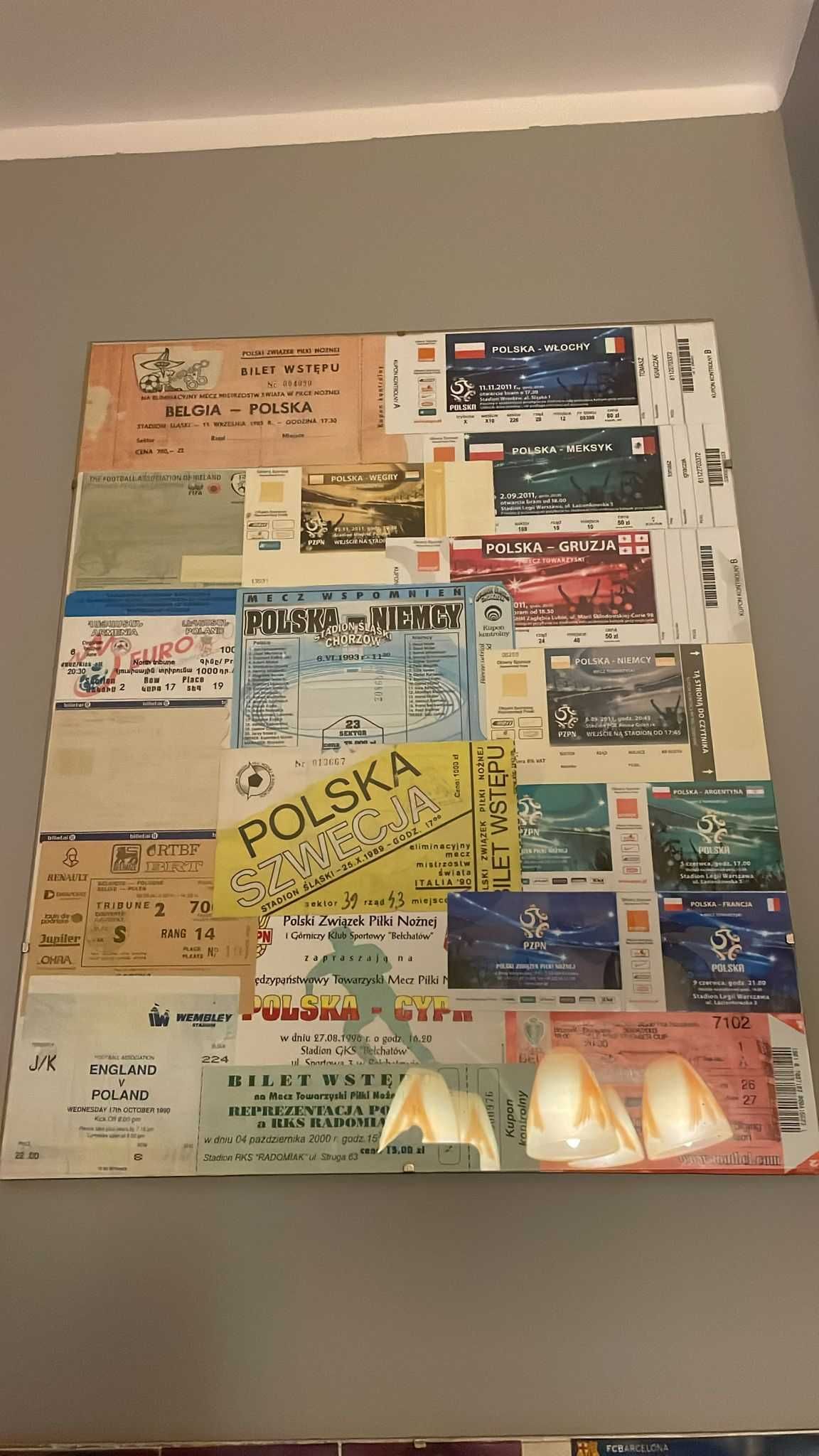 bilety kolekcjonerskie reprezentacji Polski w piłce  nożnej