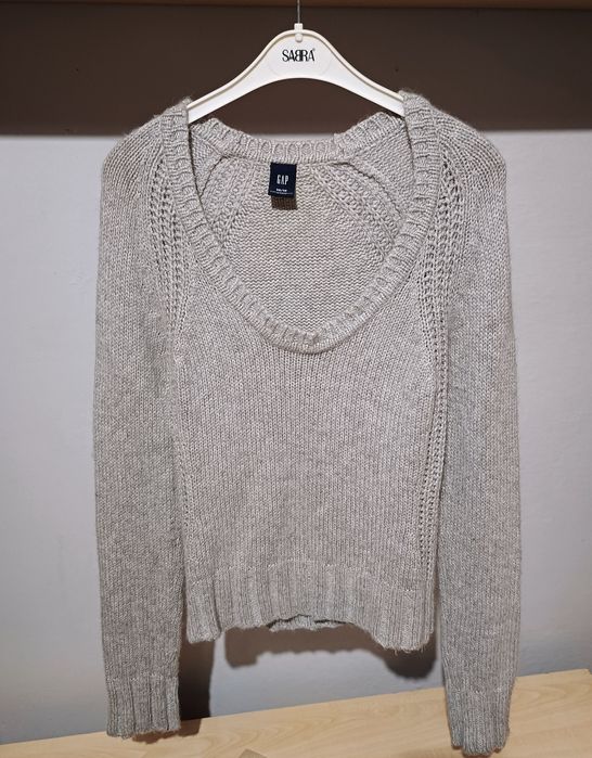 Szary Sweter GAP z domieszką angory Rozmiar XS