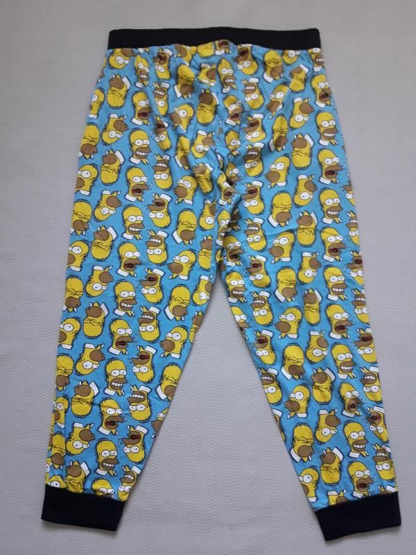Хлопковые укороченные домашние брюки капри в мультяшный принт Симпсоны
