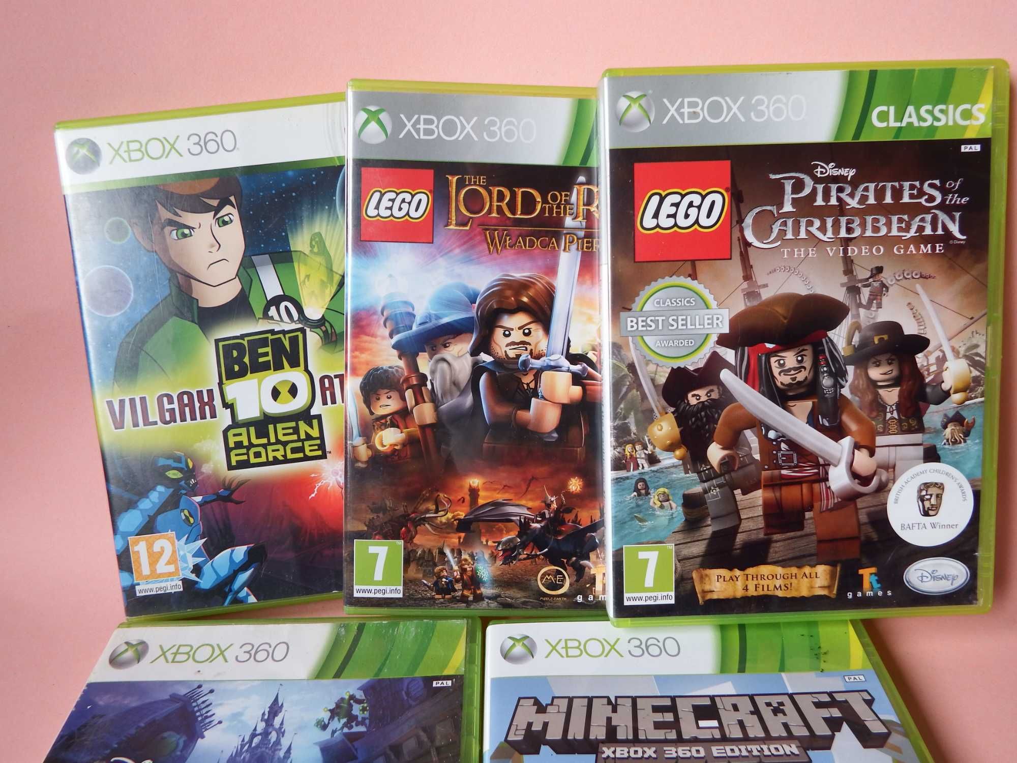 XBOX 360 GRY DLA DZIECI LEGO Minecraft Ben10 Myszka Mickey