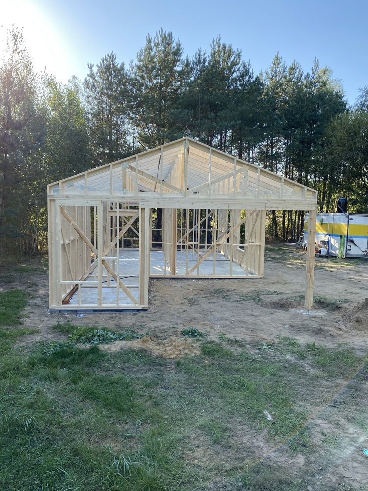 Konstrukcja szkielet domu 70 m2 c 24  wiązary więzba konstrukcja