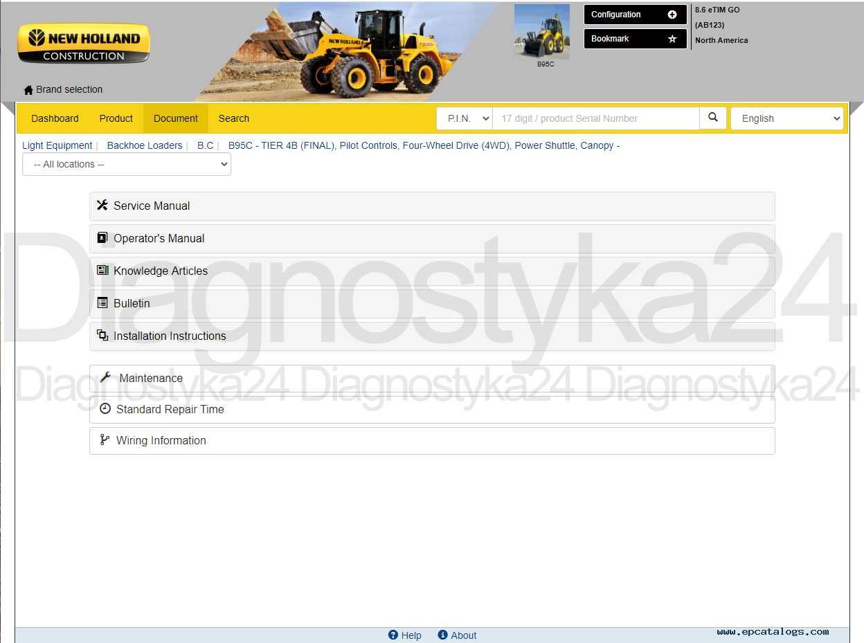 INSTRUKCJE NAPRAW New Holland Case ETIM GO 2023.09 Est 9.9 PL