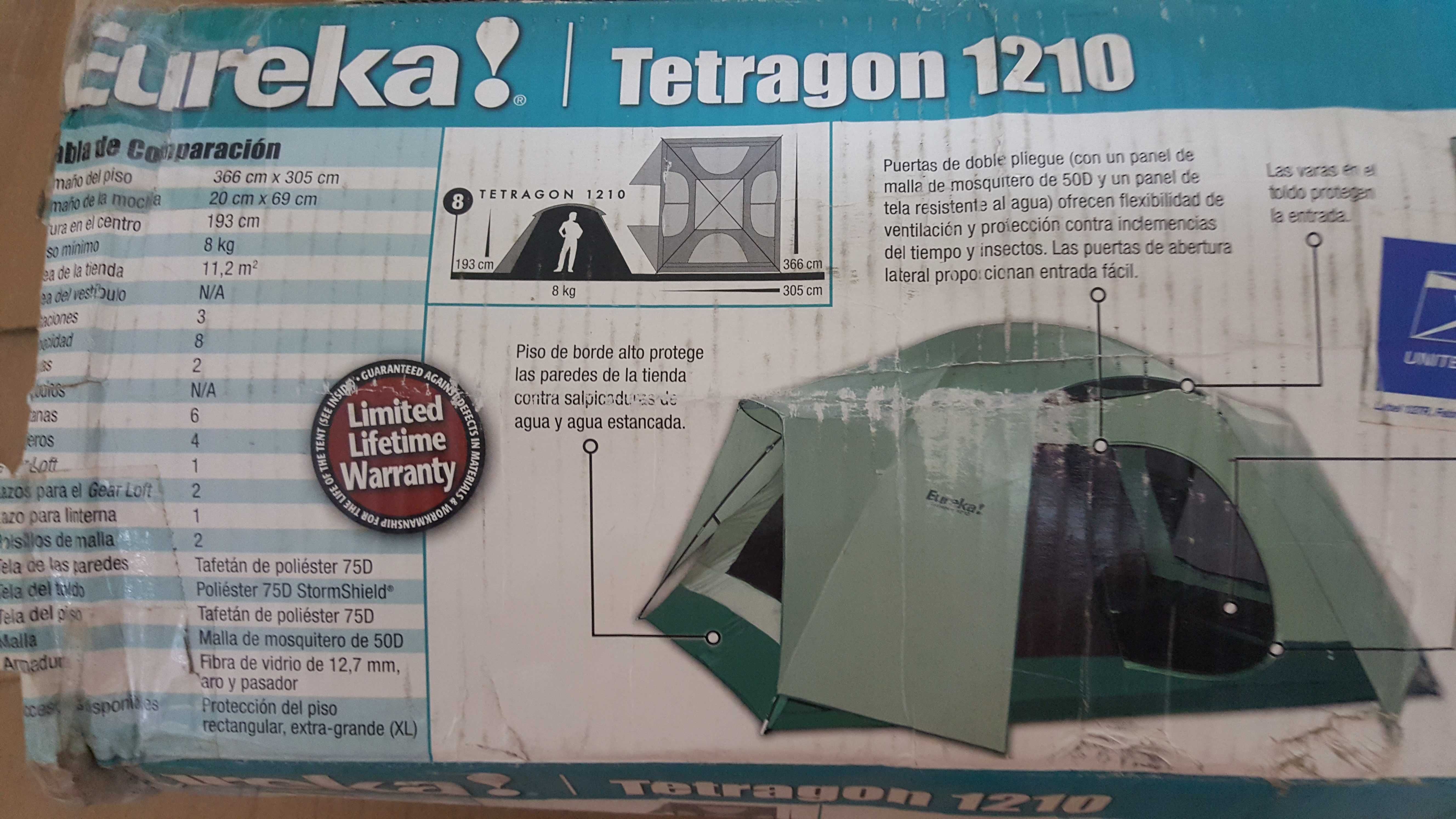 Палатка большая Eureka Tetragon 1210 (2 комнаты) - 8 человек. Новая