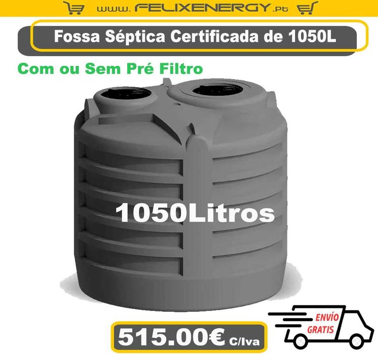 Fossa Septica 1050Litros Certificada para Aguas Residuais