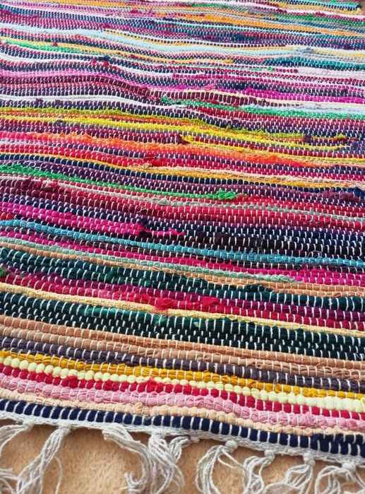 Dywan dywanik boho 150x80 cm duży ręcznie tkany bawełniany chodnik