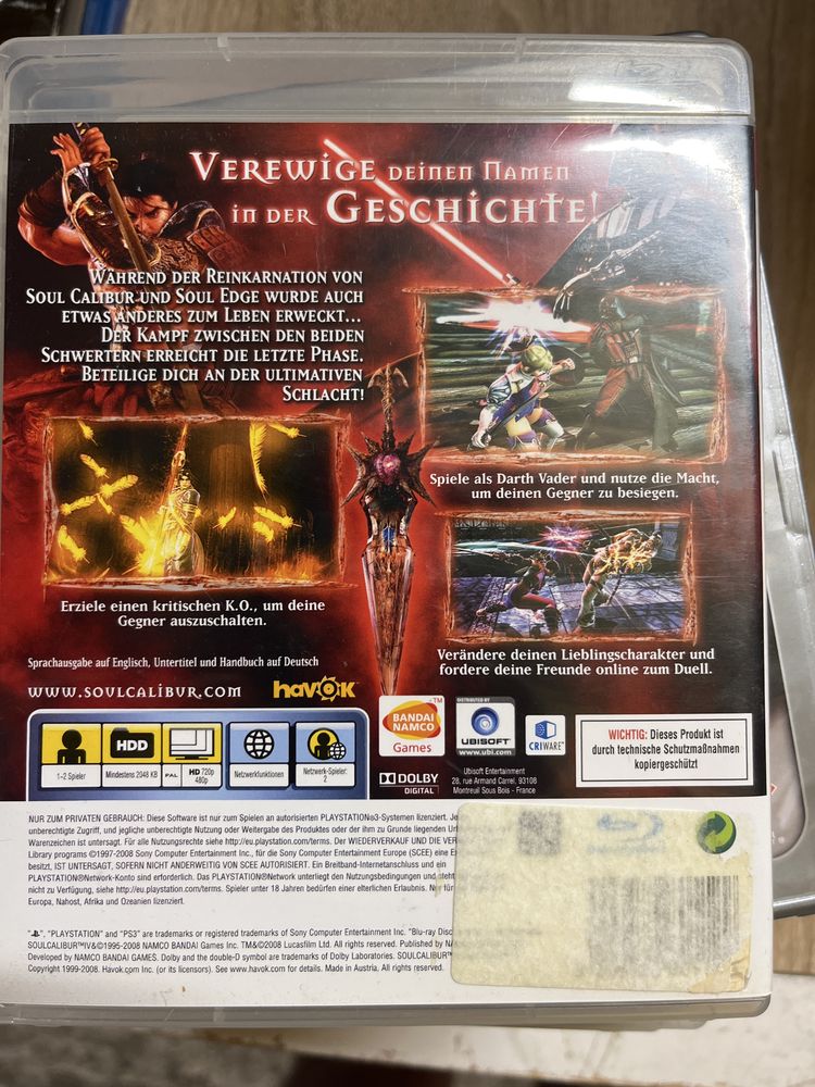 SoulCalibur IV 3XA PS3 Sony PlayStation 3 (PS3)