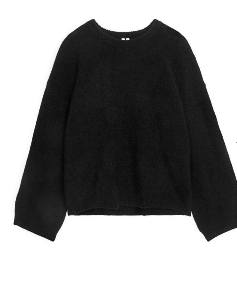 Arket sweter czarny alpaka welna xs s