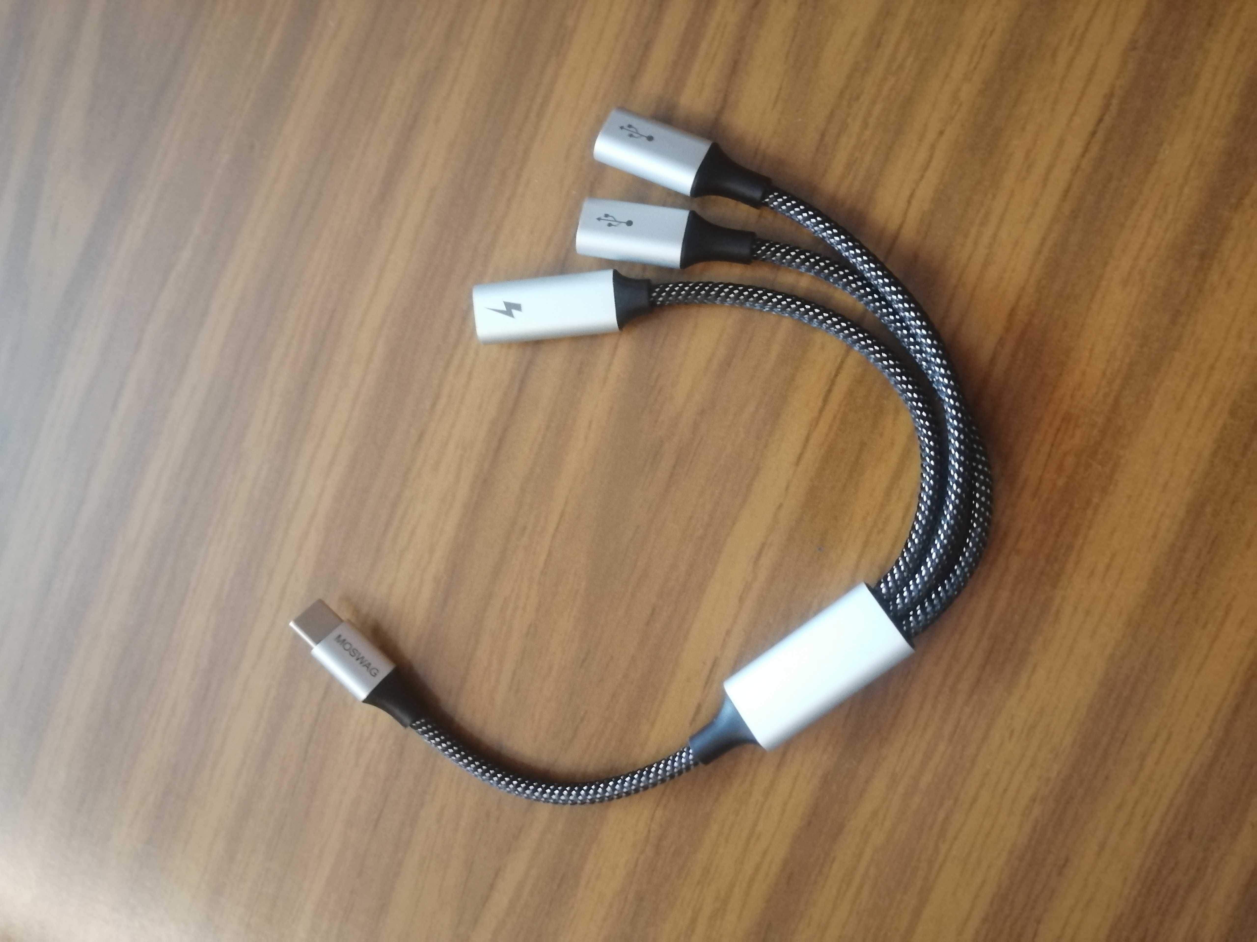 adapter usb c na 2x usbc + ładowanie MOSWAG