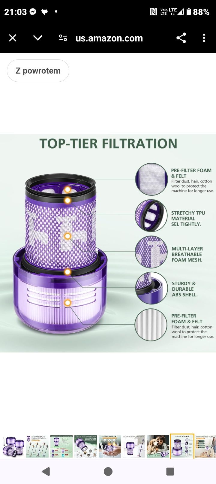Filtry V12 Dyson