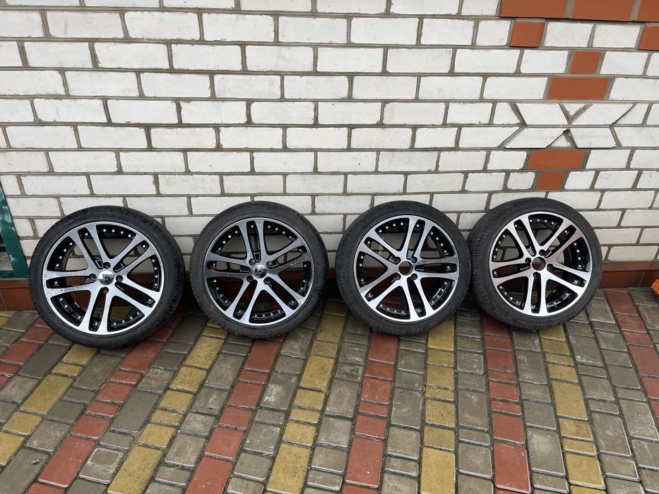 Продам диски с резиной r 16 4.98/100 205/40r16 рельсы литые титановые