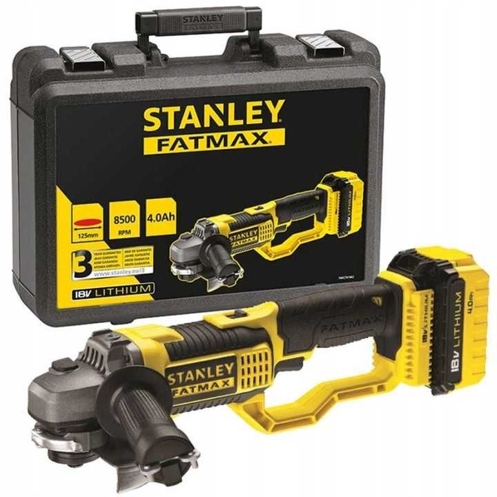 Szlifierka Akumulatorowa Stanley Fatmax 2x4.0 Ah 18V + Gratisy