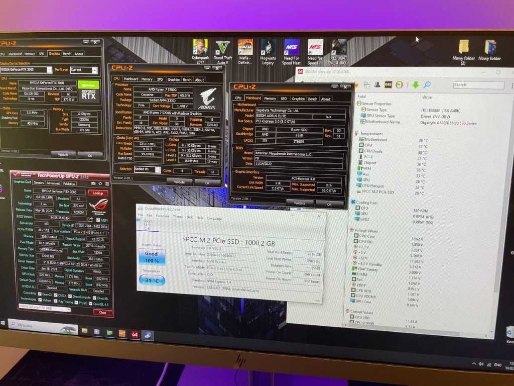 PC gaming Ryzen 7 RTX 3060 12GB GAMING X TRIO 32GB