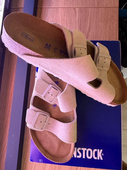 klapki Birkenstock 42 Regular zamsz beż