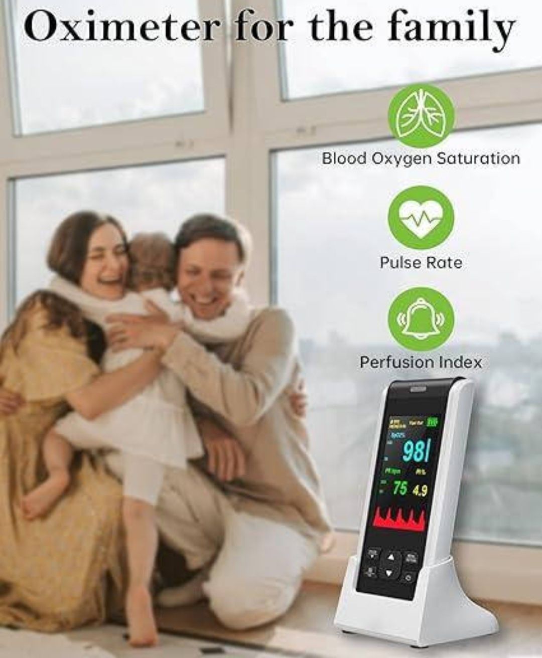 Ручний пульсоксиметр Holfenry Handheld Pulse Oximeter JKS50F Моніторин