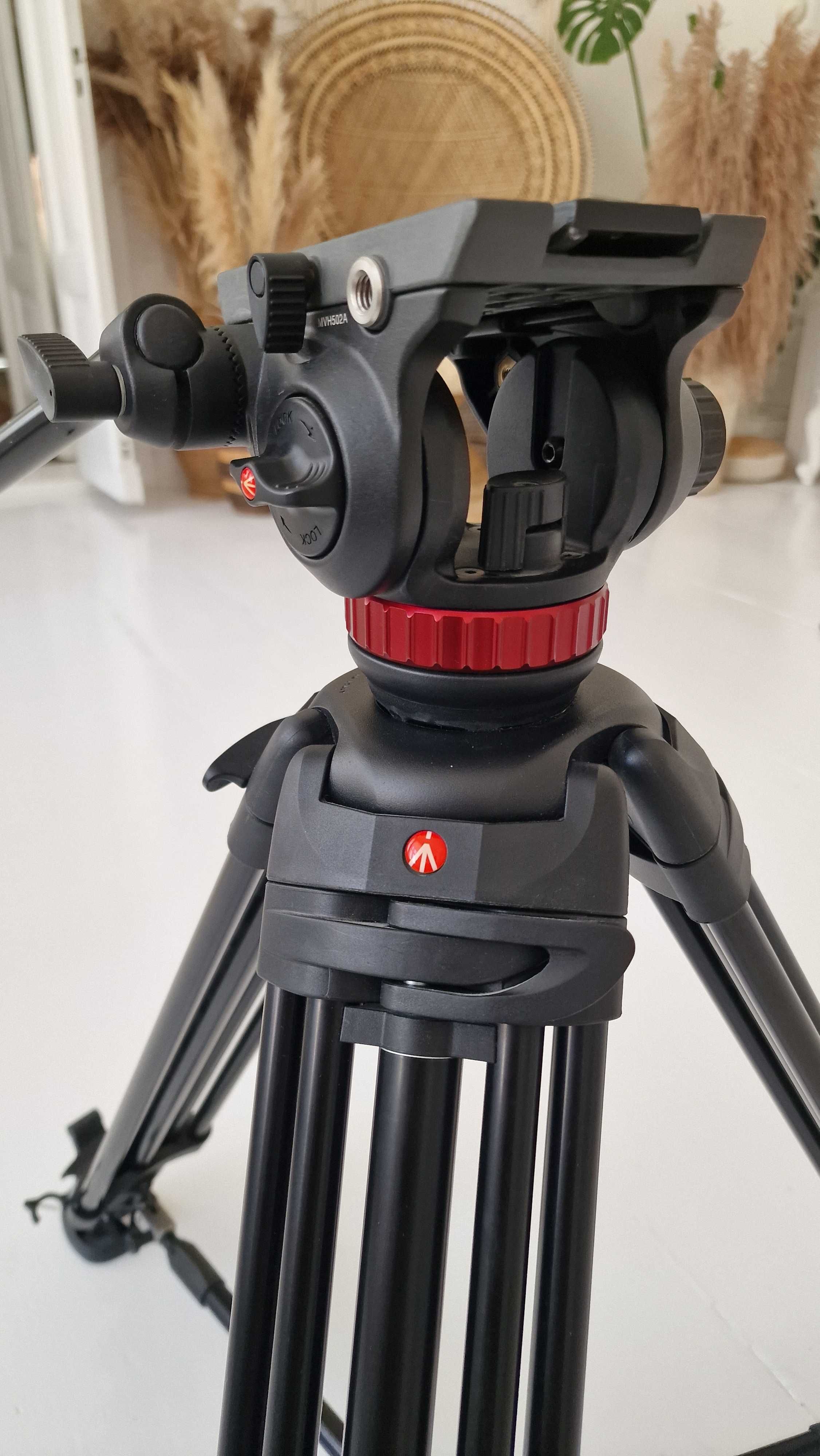Statyw video Manfrotto 546B + głowica MVH502A - stan idealny