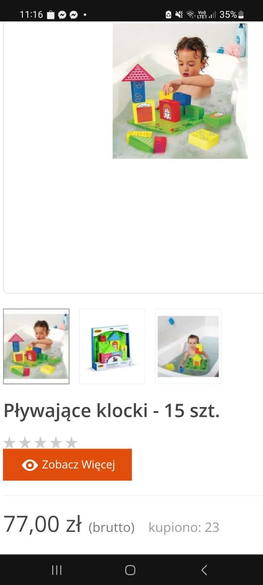 Rewelacyjne sensoryczne pływające miękkie klocki Edushape do kąpieli p