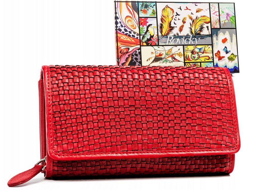 duży portfel damski ze skóry naturalnej - rovicky
