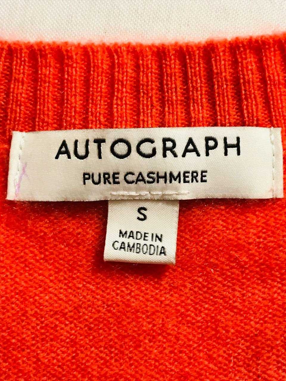 Джемпер  из 100% кашемира позитивного оранжевого цвета от autograph.