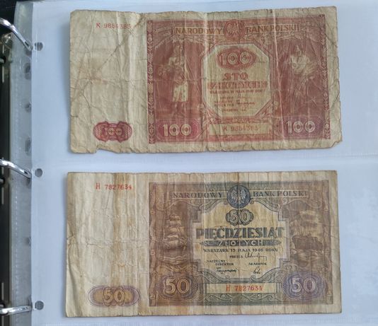 Zestaw banknotów z 1946r