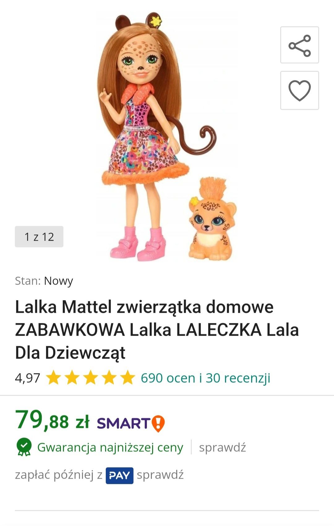 Lalka Enchantimals z gepardem