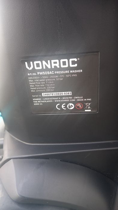 Lavadora de alta pressão  195 bar