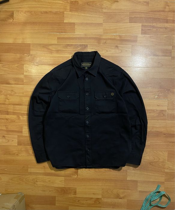 (M-L) WRENCHMONKEES MOTORCYCLE Черная рубашка овершот jacket харингтон